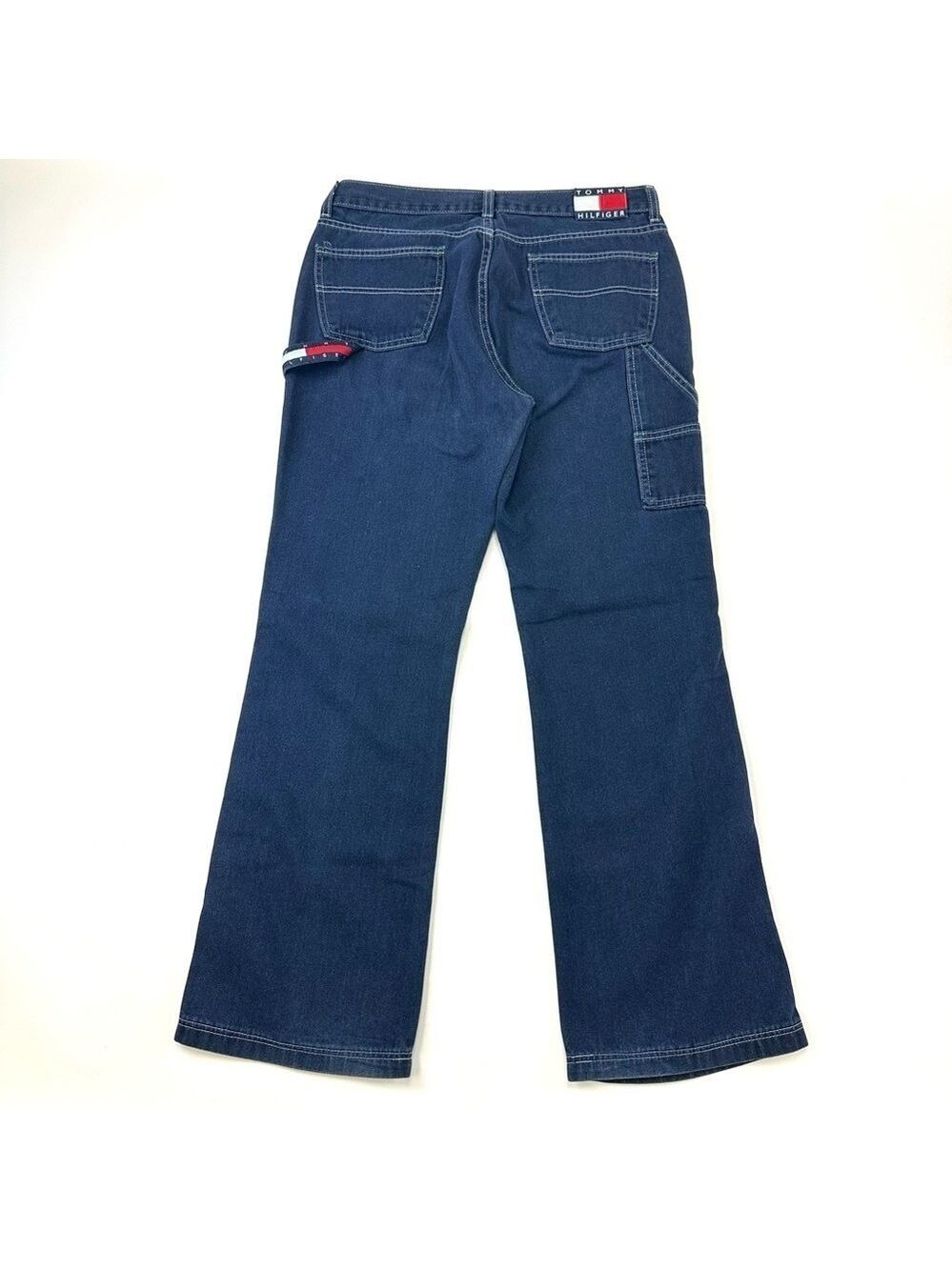 90s Vintage Hilfiger men denim carpenter jeans Size 32in Inseam 31.5in - Picture 15 of 16